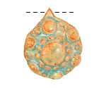 Gaea Ceramic Catalina Cerulean on Buff Brooch 29-31x35-37mm