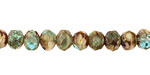 Czech Glass Day Watch Picasso Fire Polished Rondelle 5x7mm
