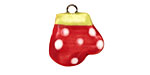 Jangles Ceramic Red Mitten Charm 18x20mm