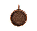 Nunn Design Antique Copper (plated) Large Circle Bezel Pendant 23x30mm