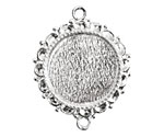 Nunn Design Sterling Silver (plated) Large Ornate Circle Bezel Link 37x30mm