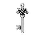 TierraCast Antique Silver (plated) Fleur Key Pendant 13x33mm