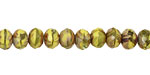 Czech Glass Retro Chartreuse Fire Polished Rondelle 5x7mm