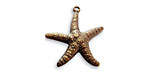 Vintaj Natural Brass Starfish Double Sided Charm 20x23mm