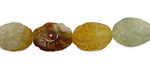 Antique Soocho Jade Carved Flat Oval 15x10mm