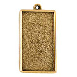 Nunn Design Antique Gold (plated) Grande Rectangle Bezel Pendant 46x25mm