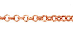Copper Every Other Etched Link Double Cable Chain