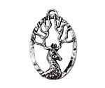 Green Girl Pewter Stag Pendant 24x36mm