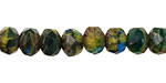 Czech Glass Calypso Green Fire Polished Rondelle 6x9mm