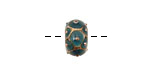 Grace Lampwork Teal w/ Metal Dots Rondelle 9x14mm