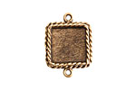 Nunn Design Antique Gold (plated) Mini Ornate Square Bezel Link 24x18mm