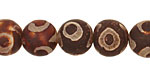 Brown Circle Agate Round 12mm