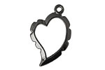 Artistic Wire Hematite Curved Heart Wrapper 20x31mm