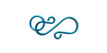 Pacific Blue Enameled Copper S Clasp 20x13mm, 8mm ring