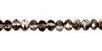 Smoky & Jet Hematite Crystal Faceted Rondelle 6mm