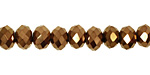 Metallic Antique Bronze Crystal Faceted Rondelle 8mm