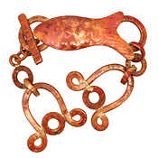 Patricia Healey Copper 3 Strand Fish Toggle 120x15mm, 22mm bar