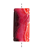 Ruby Agate Carved Thin Pillow 39x18-19mm