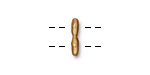 TierraCast Gold (plated) Nugget 2-Hole Bar 7x13mm