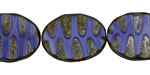 Czech Glass Denim Dreams Groovy Oval 18x14mm
