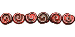 Czech Glass Red Vintage Ammonite 8mm