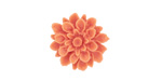 Opaque Coral Lucite Dahlia Flower Cabochon 16mm