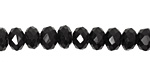 Jet Crystal Faceted Rondelle 8mm