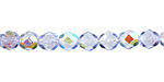 Czech Fire Polished Glass Light Sapphire AB Round 6mm