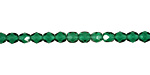 Czech Fire Polished Glass Green Emerald Round 4mm