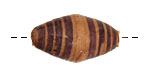 African Paper (tan, chocolate, black stripe) Rice 29-30x14-15mm
