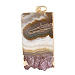 Amethyst Slice Pendant Set in Gold (plated) 20-21x26-48mm