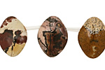 Coffee Bean Jasper Horse Eye Drop 15x20mm