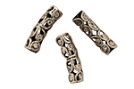 Stampt Antique Pewter (plated) Arched Filigree Tube Bead 19x6mm