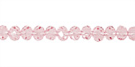 Light Rose Crystal Faceted Rondelle 6mm