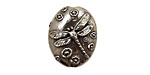 Green Girl Pewter Dragonfly Oval 23x16mm