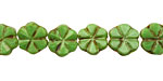Czech Glass Apple Green 6 Petal Daisy 9mm