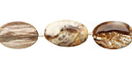 Wooden Jasper Flat Oval 14-16x10-11mm