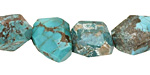 Chinese Turquoise Faceted Nugget 15-22x11-14mm
