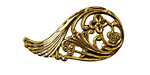 Stampt Antique Gold (plated) Floral Wing Filigree (left) 38x20mm