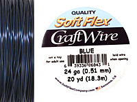 Soft Flex Blue Craft Wire 24 gauge, 20 yards