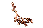 Ezel Findings Antique Copper Laurel Branch Pendant 16x35mm
