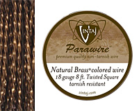 Vintaj Natural Brass Twisted Square Parawire 18 gauge, 8 feet