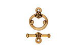 TierraCast Antique Gold (plated) Classic Toggle Clasp 15x12mm, 16mm Bar