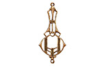 Stampt Antique Copper (plated) Deco Drop Connector 15x32mm