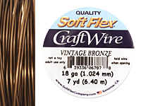 Soft Flex Vintage Bronze Craft Wire 18 gauge, 7 yards