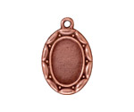 TierraCast Antique Copper (plated) Scalloped Oval Frame Drop 19x28mm