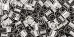 TOHO Crystal (with Silver Lining) Cube 4mm Seed Bead