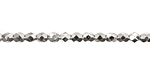 Czech Fire Polished Glass Silver Round 4mm