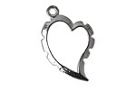 Artistic Wire Silver (plated) Curved Heart Wrapper 20x31mm