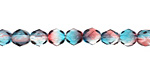 Czech Fire Polished Glass Dual Coated Aqua/Fuschia Round 6mm